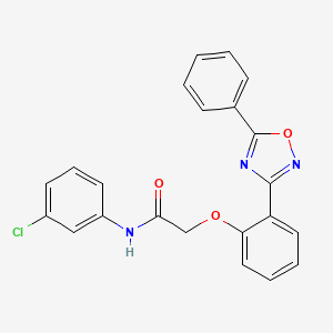 molecular formula C22H16ClN3O3 B11296999 N-(3-chlorophenyl)-2-[2-(5-phenyl-1,2,4-oxadiazol-3-yl)phenoxy]acetamide 