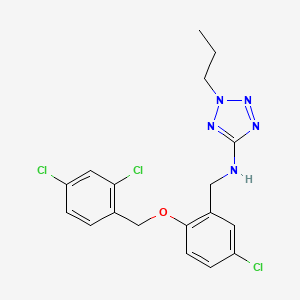 molecular formula C18H18Cl3N5O B11297044 N-{5-chloro-2-[(2,4-dichlorobenzyl)oxy]benzyl}-2-propyl-2H-tetrazol-5-amine 