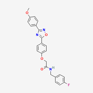 molecular formula C24H20FN3O4 B11297060 N-(4-fluorobenzyl)-2-{4-[3-(4-methoxyphenyl)-1,2,4-oxadiazol-5-yl]phenoxy}acetamide 