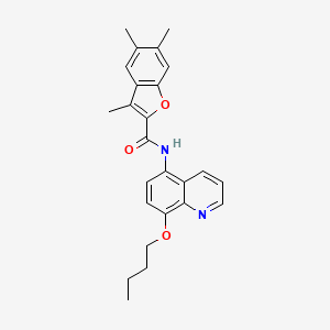 molecular formula C25H26N2O3 B11297138 N-(8-butoxyquinolin-5-yl)-3,5,6-trimethyl-1-benzofuran-2-carboxamide 