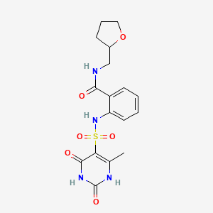 molecular formula C17H20N4O6S B11297161 2-{[(2-hydroxy-4-methyl-6-oxo-1,6-dihydropyrimidin-5-yl)sulfonyl]amino}-N-(tetrahydrofuran-2-ylmethyl)benzamide 