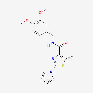 molecular formula C18H19N3O3S B11297410 N-(3,4-dimethoxybenzyl)-5-methyl-2-(1H-pyrrol-1-yl)-1,3-thiazole-4-carboxamide 
