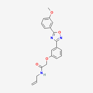 molecular formula C20H19N3O4 B11297435 2-{3-[5-(3-methoxyphenyl)-1,2,4-oxadiazol-3-yl]phenoxy}-N-(prop-2-en-1-yl)acetamide 