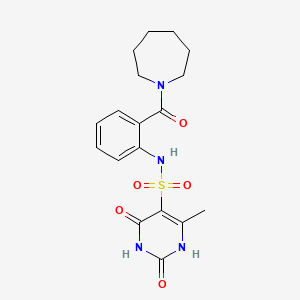molecular formula C18H22N4O5S B11297438 N-[2-(azepan-1-ylcarbonyl)phenyl]-2-hydroxy-4-methyl-6-oxo-1,6-dihydropyrimidine-5-sulfonamide 