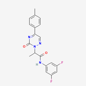 molecular formula C19H16F2N4O2 B11297475 N-(3,5-difluorophenyl)-2-[5-(4-methylphenyl)-3-oxo-1,2,4-triazin-2(3H)-yl]propanamide 