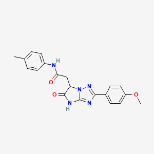 molecular formula C20H19N5O3 B11297515 2-[2-(4-methoxyphenyl)-5-oxo-5,6-dihydro-4H-imidazo[1,2-b][1,2,4]triazol-6-yl]-N-(4-methylphenyl)acetamide 