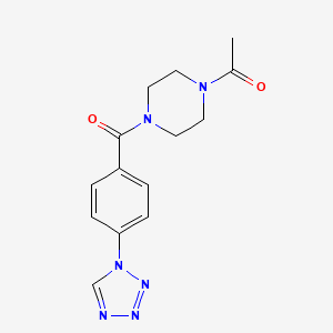 molecular formula C14H16N6O2 B11297742 1-(4-{[4-(1H-tetrazol-1-yl)phenyl]carbonyl}piperazin-1-yl)ethanone 