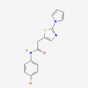 molecular formula C15H12BrN3OS B11297780 N-(4-bromophenyl)-2-[2-(1H-pyrrol-1-yl)-1,3-thiazol-5-yl]acetamide 