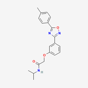 molecular formula C20H21N3O3 B11297786 2-{3-[5-(4-methylphenyl)-1,2,4-oxadiazol-3-yl]phenoxy}-N-(propan-2-yl)acetamide 