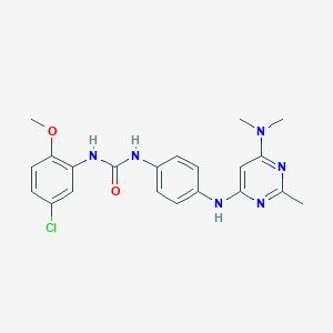 molecular formula C21H23ClN6O2 B11297836 1-(5-Chloro-2-methoxyphenyl)-3-(4-((6-(dimethylamino)-2-methylpyrimidin-4-yl)amino)phenyl)urea 