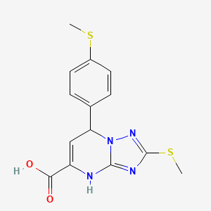 molecular formula C14H14N4O2S2 B11297850 2-(Methylsulfanyl)-7-[4-(methylsulfanyl)phenyl]-4,7-dihydro[1,2,4]triazolo[1,5-a]pyrimidine-5-carboxylic acid 