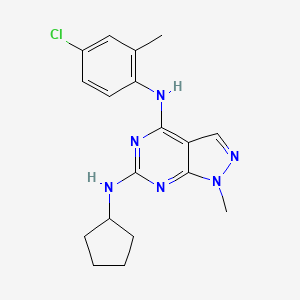 molecular formula C18H21ClN6 B11297855 N~4~-(4-chloro-2-methylphenyl)-N~6~-cyclopentyl-1-methyl-1H-pyrazolo[3,4-d]pyrimidine-4,6-diamine 