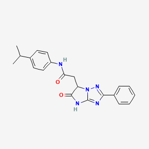 molecular formula C21H21N5O2 B11298003 2-(5-oxo-2-phenyl-5,6-dihydro-4H-imidazo[1,2-b][1,2,4]triazol-6-yl)-N-[4-(propan-2-yl)phenyl]acetamide 