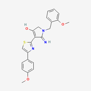 molecular formula C22H21N3O3S B11298035 5-amino-1-(2-methoxybenzyl)-4-[4-(4-methoxyphenyl)-1,3-thiazol-2-yl]-1,2-dihydro-3H-pyrrol-3-one 
