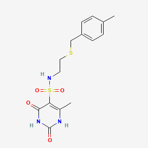 molecular formula C15H19N3O4S2 B11298091 2-hydroxy-4-methyl-N-{2-[(4-methylbenzyl)sulfanyl]ethyl}-6-oxo-1,6-dihydropyrimidine-5-sulfonamide 