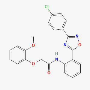 molecular formula C23H18ClN3O4 B11298161 N-{2-[3-(4-chlorophenyl)-1,2,4-oxadiazol-5-yl]phenyl}-2-(2-methoxyphenoxy)acetamide 