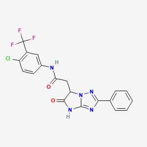 molecular formula C19H13ClF3N5O2 B11298573 N-[4-chloro-3-(trifluoromethyl)phenyl]-2-(5-oxo-2-phenyl-5,6-dihydro-4H-imidazo[1,2-b][1,2,4]triazol-6-yl)acetamide 