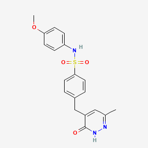 molecular formula C19H19N3O4S B11298611 N-(4-methoxyphenyl)-4-[(6-methyl-3-oxo-2,3-dihydropyridazin-4-yl)methyl]benzenesulfonamide 