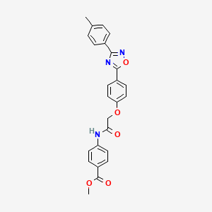 molecular formula C25H21N3O5 B11298711 Methyl 4-[({4-[3-(4-methylphenyl)-1,2,4-oxadiazol-5-yl]phenoxy}acetyl)amino]benzoate 