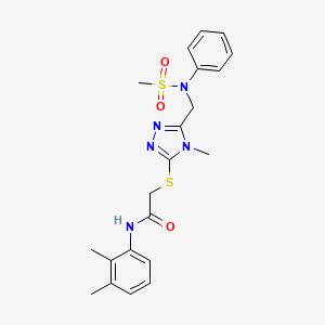 molecular formula C21H25N5O3S2 B11298715 N-(2,3-dimethylphenyl)-2-[(4-methyl-5-{[(methylsulfonyl)(phenyl)amino]methyl}-4H-1,2,4-triazol-3-yl)sulfanyl]acetamide 
