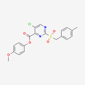 molecular formula C20H17ClN2O5S B11298722 4-Methoxyphenyl 5-chloro-2-[(4-methylbenzyl)sulfonyl]pyrimidine-4-carboxylate 