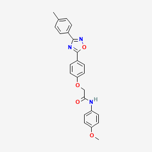 molecular formula C24H21N3O4 B11298778 N-(4-methoxyphenyl)-2-{4-[3-(4-methylphenyl)-1,2,4-oxadiazol-5-yl]phenoxy}acetamide 