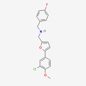 molecular formula C19H17ClFNO2 B11298791 1-[5-(3-chloro-4-methoxyphenyl)furan-2-yl]-N-(4-fluorobenzyl)methanamine 