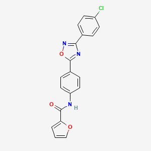 molecular formula C19H12ClN3O3 B11298837 N-{4-[3-(4-chlorophenyl)-1,2,4-oxadiazol-5-yl]phenyl}furan-2-carboxamide 