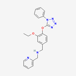 molecular formula C22H22N6O2 B11298849 1-{3-ethoxy-4-[(1-phenyl-1H-tetrazol-5-yl)oxy]phenyl}-N-(pyridin-2-ylmethyl)methanamine 