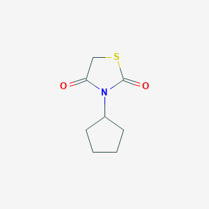 molecular formula C8H11NO2S B011299 2,4-Thiazolidinedione,3-cyclopentyl-(9CI) CAS No. 102936-72-1