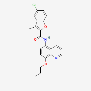 molecular formula C23H21ClN2O3 B11299027 N-(8-butoxyquinolin-5-yl)-5-chloro-3-methyl-1-benzofuran-2-carboxamide 