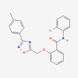 molecular formula C23H18ClN3O3 B11299031 N-(2-chlorophenyl)-2-{[3-(4-methylphenyl)-1,2,4-oxadiazol-5-yl]methoxy}benzamide 