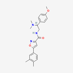 molecular formula C23H27N3O3 B11299170 N-[2-(dimethylamino)-2-(4-methoxyphenyl)ethyl]-5-(3,4-dimethylphenyl)-1,2-oxazole-3-carboxamide 
