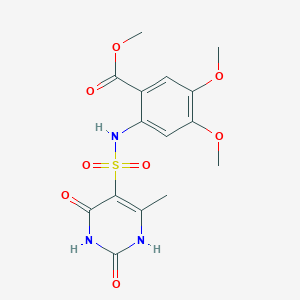 molecular formula C15H17N3O8S B11299214 Methyl 2-{[(2-hydroxy-4-methyl-6-oxo-1,6-dihydropyrimidin-5-yl)sulfonyl]amino}-4,5-dimethoxybenzoate 