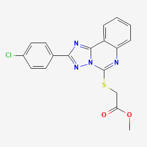 molecular formula C18H13ClN4O2S B11299287 Methyl {[2-(4-chlorophenyl)[1,2,4]triazolo[1,5-c]quinazolin-5-yl]sulfanyl}acetate 
