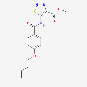 molecular formula C15H17N3O4S B11299330 Methyl 5-[(4-butoxybenzoyl)amino]-1,2,3-thiadiazole-4-carboxylate 