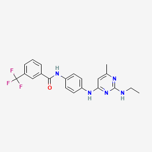 molecular formula C21H20F3N5O B11299378 N-(4-{[2-(ethylamino)-6-methylpyrimidin-4-yl]amino}phenyl)-3-(trifluoromethyl)benzamide 
