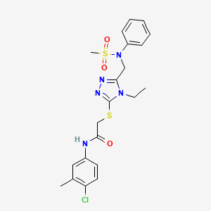 molecular formula C21H24ClN5O3S2 B11299441 N-(4-chloro-3-methylphenyl)-2-[(4-ethyl-5-{[(methylsulfonyl)(phenyl)amino]methyl}-4H-1,2,4-triazol-3-yl)sulfanyl]acetamide 