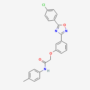 molecular formula C23H18ClN3O3 B11299505 2-{3-[5-(4-chlorophenyl)-1,2,4-oxadiazol-3-yl]phenoxy}-N-(4-methylphenyl)acetamide 