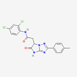 molecular formula C19H15Cl2N5O2 B11299524 N-(2,4-dichlorophenyl)-2-[2-(4-methylphenyl)-5-oxo-5,6-dihydro-4H-imidazo[1,2-b][1,2,4]triazol-6-yl]acetamide 