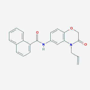 molecular formula C22H18N2O3 B11299752 N-[3-oxo-4-(prop-2-en-1-yl)-3,4-dihydro-2H-1,4-benzoxazin-6-yl]naphthalene-1-carboxamide 