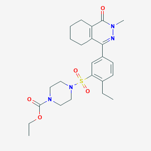 molecular formula C24H32N4O5S B11299839 Ethyl 4-{[2-ethyl-5-(3-methyl-4-oxo-3,4,5,6,7,8-hexahydrophthalazin-1-yl)phenyl]sulfonyl}piperazine-1-carboxylate 