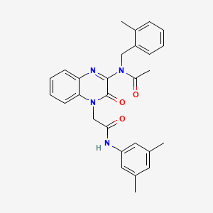 molecular formula C28H28N4O3 B11299855 N-(4-{2-[(3,5-dimethylphenyl)amino]-2-oxoethyl}-3-oxo-3,4-dihydroquinoxalin-2-yl)-N-(2-methylbenzyl)acetamide 