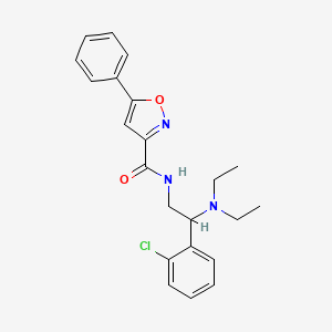 molecular formula C22H24ClN3O2 B11299945 N-[2-(2-chlorophenyl)-2-(diethylamino)ethyl]-5-phenyl-1,2-oxazole-3-carboxamide 