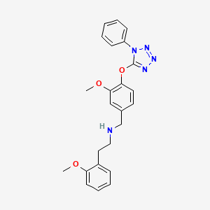 molecular formula C24H25N5O3 B11299959 2-(2-methoxyphenyl)-N-{3-methoxy-4-[(1-phenyl-1H-tetrazol-5-yl)oxy]benzyl}ethanamine 