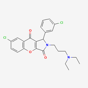 molecular formula C24H24Cl2N2O3 B11299966 7-Chloro-1-(3-chlorophenyl)-2-[3-(diethylamino)propyl]-1,2-dihydrochromeno[2,3-c]pyrrole-3,9-dione 