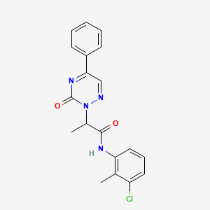 molecular formula C19H17ClN4O2 B11299969 N-(3-chloro-2-methylphenyl)-2-(3-oxo-5-phenyl-1,2,4-triazin-2(3H)-yl)propanamide 