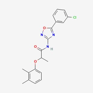 molecular formula C19H18ClN3O3 B11300136 N-[5-(3-chlorophenyl)-1,2,4-oxadiazol-3-yl]-2-(2,3-dimethylphenoxy)propanamide 