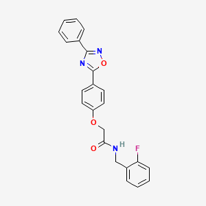 molecular formula C23H18FN3O3 B11300174 N-(2-fluorobenzyl)-2-[4-(3-phenyl-1,2,4-oxadiazol-5-yl)phenoxy]acetamide 