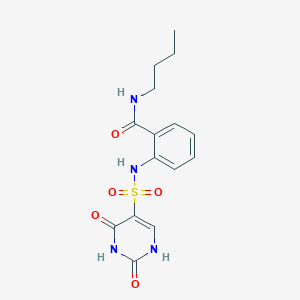 molecular formula C15H18N4O5S B11300289 N-butyl-2-{[(2-hydroxy-6-oxo-1,6-dihydropyrimidin-5-yl)sulfonyl]amino}benzamide 